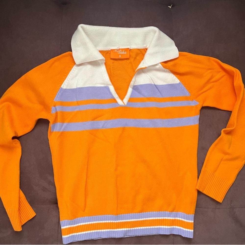 Orange and White Sweater